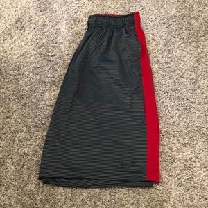 Nike Dri-Fit Shorts - Grey Stripes with Red